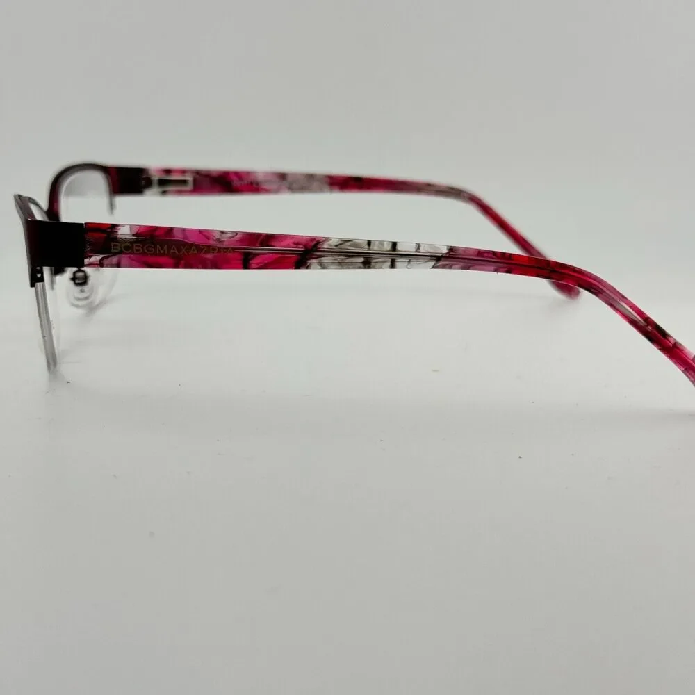 BCBG Maxazria Cat Eye Half Rim Frame Eyeglasses‎ Kana Wine 53 17 135 H13415